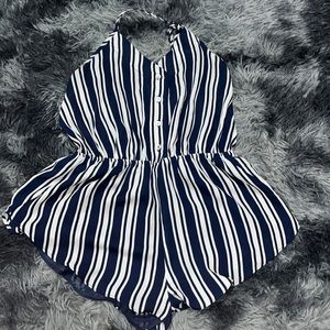 olivaceous striped romper